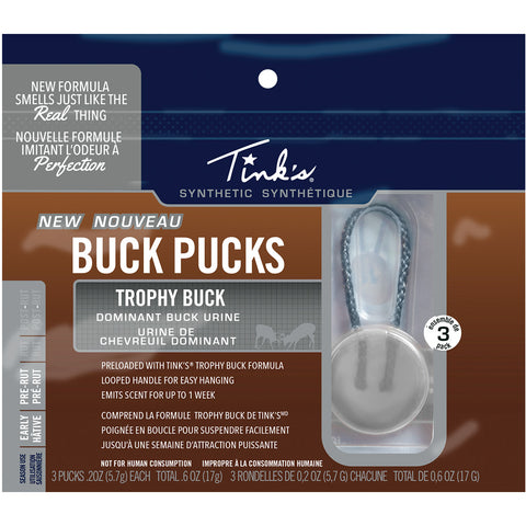 Tinks Trophy Buck Synthetic Puck Scent Hanger 3 Pk.