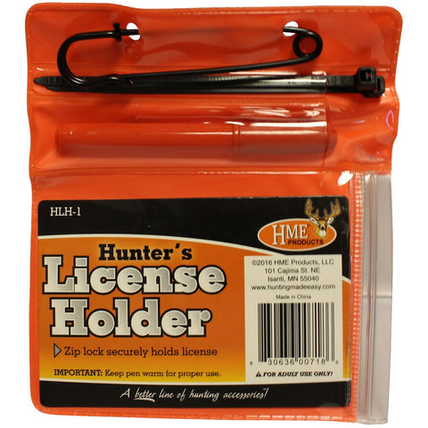 Hme License Holder Combo License Holder With Pen & Zip Ties